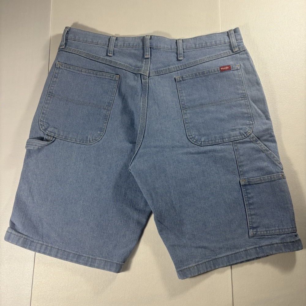 Wrangler Carpenter Denim Shorts Men's Size 36 Light Wash Utility Workwear